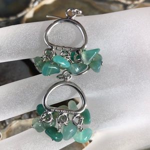 Tara Mesa Sterling Green Agate Chips Earrings